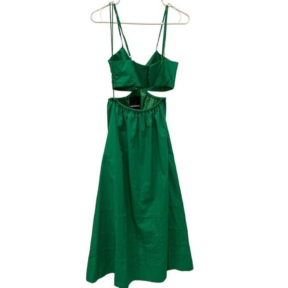 Nicholas Baylee Cut-Out Pockets Midi Dress in Green Emerald .Size 0 - Picture 7 of 15